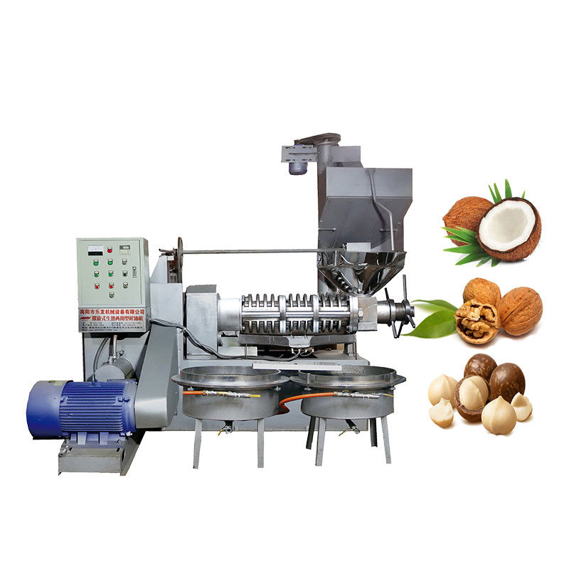 เครื่องกดน้ำมันอุตสาหกรรมแบบสกรูอัตโนมัติวัสดุเหล็กโลหะผสม 120 - 160 Kg / H กำลังการผลิต